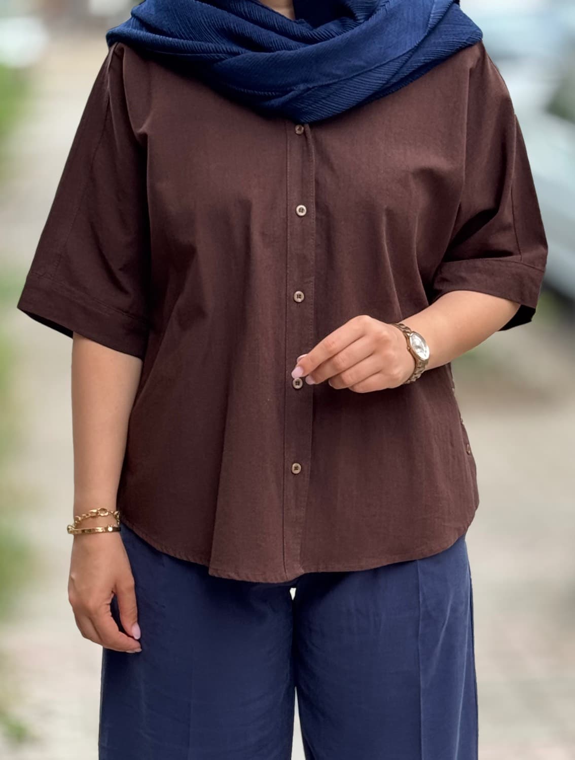 شومیز باکسی لینن